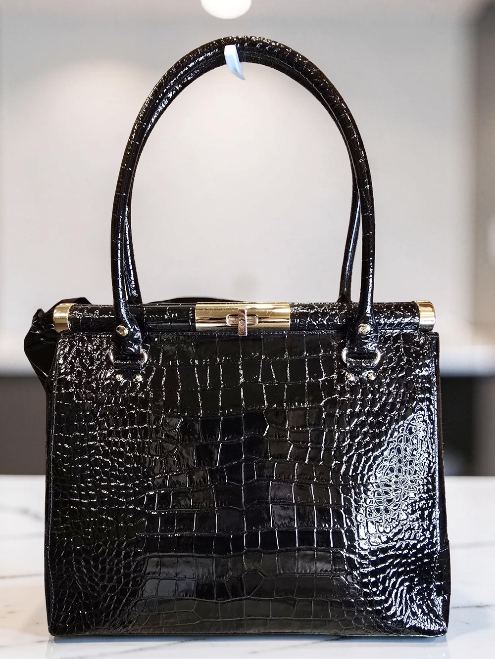 Kate Spade Knightsbridge Constance Croc Patent Leather Satchel Bag